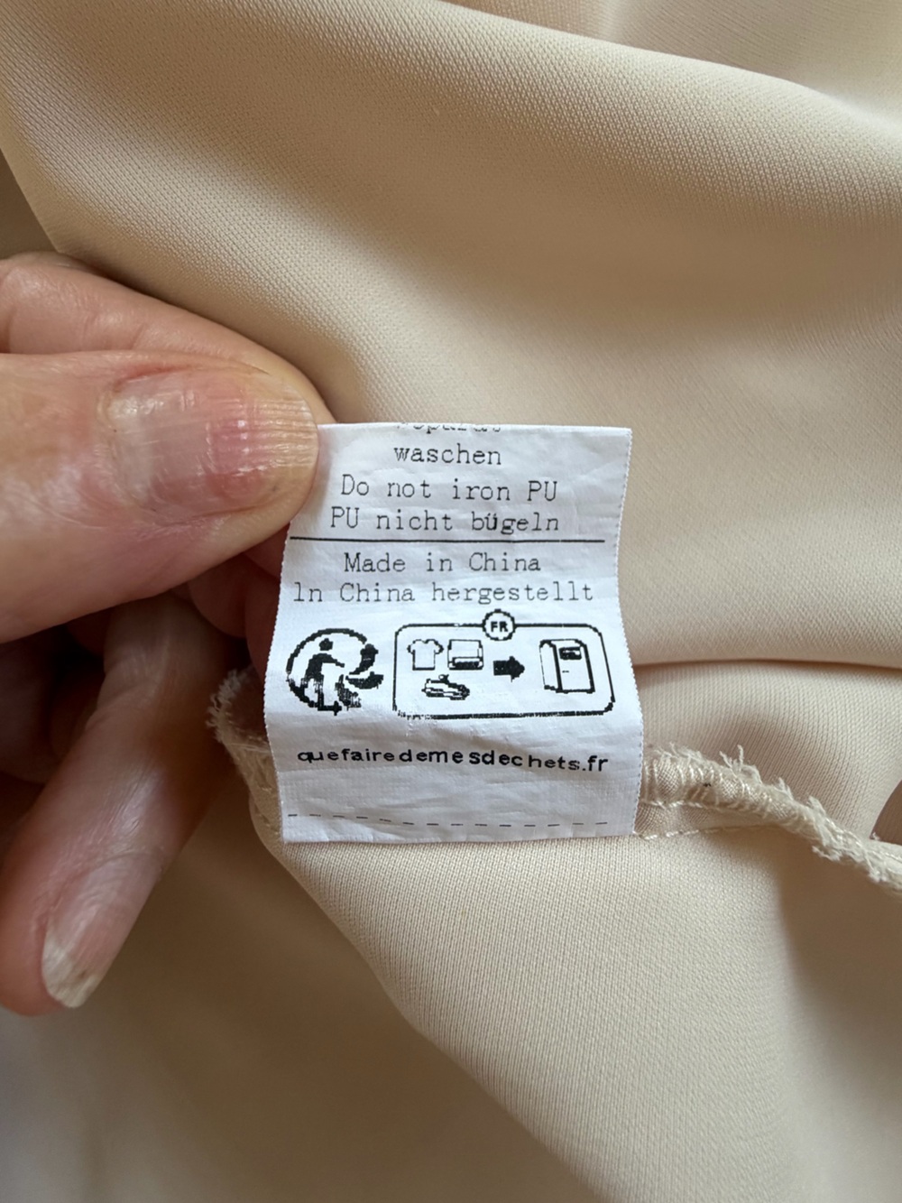 Grace Karin Blouse beige long sleeves round ruffle neck lace cuffs size M - Picture 5 of 8